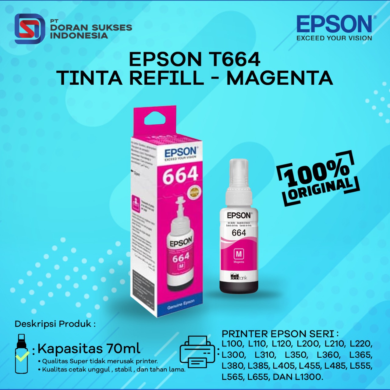 tinta-epson-t664-magenta-refill